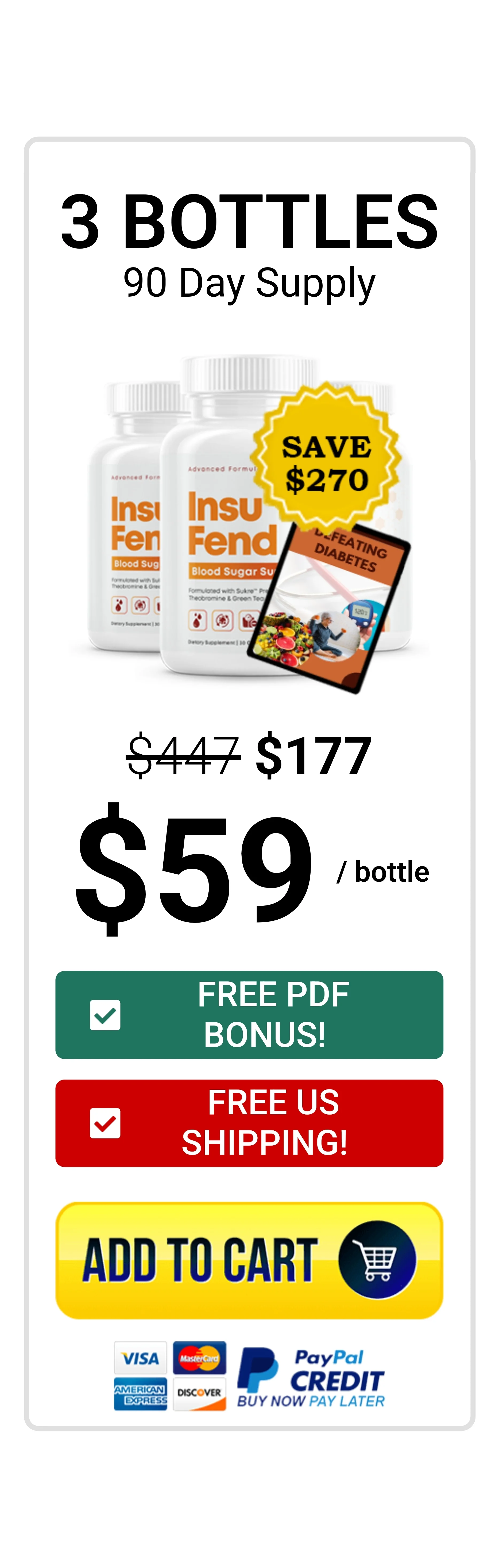 InsuFend™ 3 bottles pricing